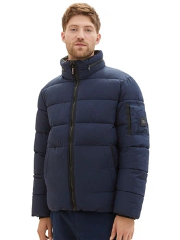 Пуховик Puffer jacket with a hidden hood 1037336-10668 Tom Tailor L Темно-синій 1037336-10668 S