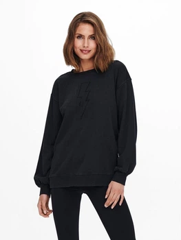 Толстовка ONLLUNI LIFE L/S O-NECK SWT 15243449-Black-Print:BOLT ONLY M Чорний 15243449-BLACK-PRINT:BOLT XS