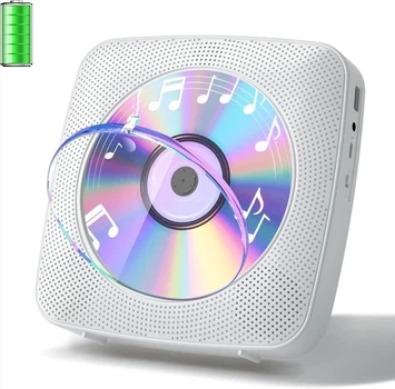 Портативний CD-програвач Gueray Y-01 з Bluetooth, FM-радіо, USB, AUX, акумулятором 1800 мАг, білий
