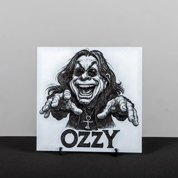 3D картина Оззі Осборн - Ozzy Osbourne Laugh з підставкою Білий