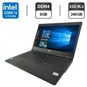 Ноутбук Fujitsu LifeBook E5411 / 14" (1920x1080) IPS / Intel Core i3-1115G4 (2 (4) ядра по 1.7 - 4.1 GHz) / 8 GB DDR4 / 240 GB SSD M.2 / Intel UHD Graphics / WebCam б/в