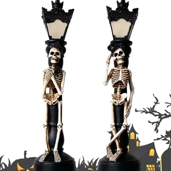 Декор Фонарь со скелетом, LED-подсветка, 33х8см, 2шт