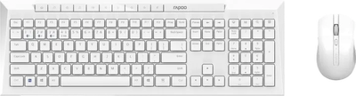Комплект (клавіатура, миша) бездротовий Rapoo 8210М White