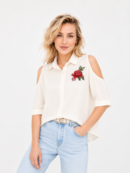 Женская блуза Boohoo S/M размер кремовая 26127578