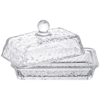 Маслянка скляна з кришкою Stenson R32756 17х10 см Прозорий