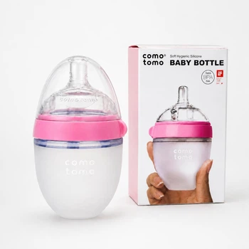 Бутылочка для кормления Comotomo Baby Bottle антиколиковая 150 мл розовая, 0–3 мес