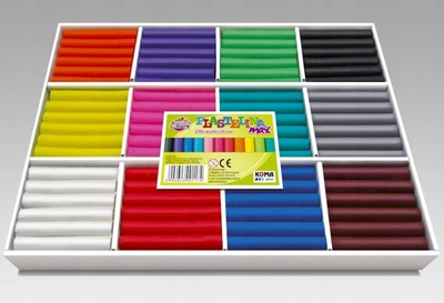 Пластилін 12-кольоровий 216 валячків Max (2,8 кг) Koma Plast