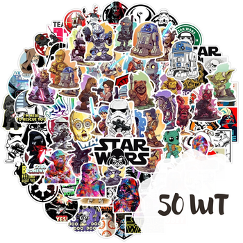 Набор виниловых наклеек Звездные Войны / Star Wars — 50 шт Наклейки для ноутбука, телефона и творчества