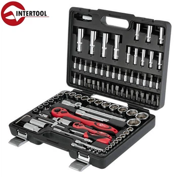 Набор инструментов профессиональный INTERTOOL ET-6094 (1/2" + 1/4", Cr-V, 94 ед., головки: 4-32 мм, биты 32 ед., удлин. головки: 6-19 мм), Cr-V)