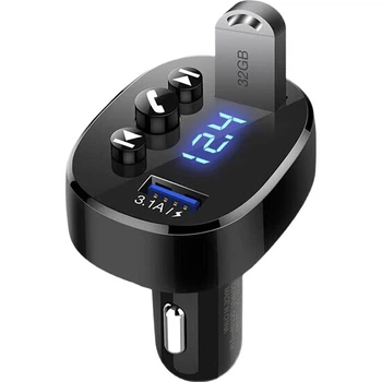 FM-трансмиттер Zhunhang Bluetooth MP3 с двумя USB-портами для зарядки 3.1А