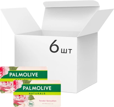 Упаковка твердого мыла Palmolive Naturals Молочко и роза 150 г х 6 шт (8693495052504)