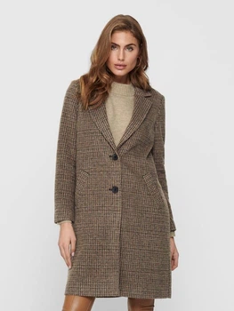 Пальто ONLAGNETE ASTRID CHECK COAT CC OTW 15228610-Glazed Ginger ONLY XS Коричневий 15228610-GLAZED GINGER XS