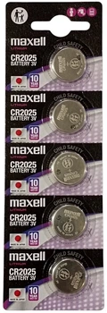 Батарейка Maxell CR2025 3В Литиевая 5 шт