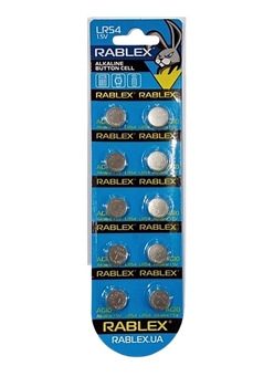 Батарейка Rablex LR54 AG10 1.5V блістер 10 шт