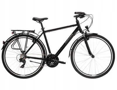 Трекінговий велосипед Kross Trans 1.0, рама 17 дюймів, колесо 28", чорний