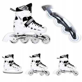 Роликові ковзани NILS Roller Skates 4in1 Adjustable Youth 31-34 White