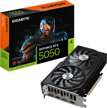 Видеокарта GeForce RTX 5050 8GB Gigabyte WindForce OC V2 (GV-N5050WF2OCV2-8GD)