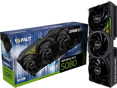 Відеокарта GeForce RTX 5080 16GB Palit GamingPro V1 (NE75080019T2-GB2031Y)