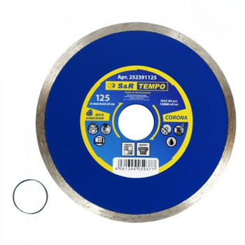 Диск алмазный S&R Tempo 125 x 1.8 x 22.2 CORONA керамика (252391125)