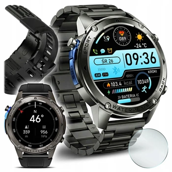 Чоловічий смарт-годинник GPS AMOLED Watch Calls Waterproof Sport Menu PL Watch
