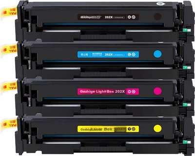 Картридж Gezhige 202a для HP M281fdw/M254dw/M254nw/M281fdn/M280nw, с чипом, большой емкости набор Four Color