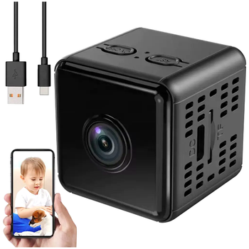 Мини-камера Wi-Fi 1080p с инфракрасным ночным видением датчиком движения P7-X6D черный