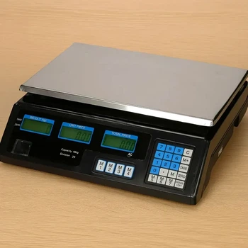 Торговые весы до 50 кг ЖК-дисплей нержавеющая сталь Rainberg RB-302