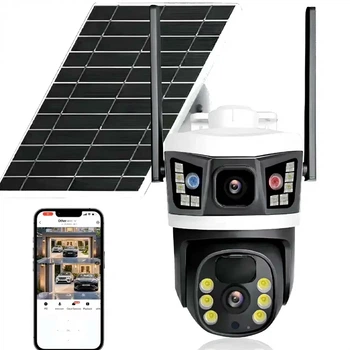 4G камера видеонаблюдения 2x2MP с солнечной панелью и SIM-картой для уличного наблюдения