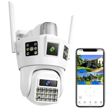 IP камера 12Мп с поддержкой 4G и SD карт для уличного видеонаблюдения SD 39 белая