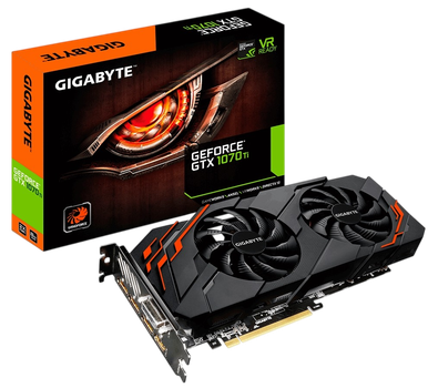 Відеокарта GeForce GTX 1070 Ti 8GB Gigabyte WindForce (GV-N107TWF2-8GD) Б/В