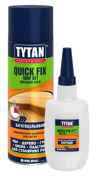 Двокомпонентний ціанакрілатний клей для МДФ TYTAN PROFESSIONAL Quick Fix (200 мл + 50 г)