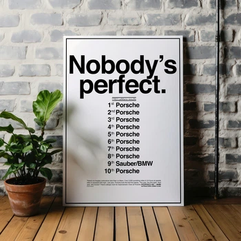 Интерьерная картина Никто не идеален, Порше, Nobody's Perfect, Porsche Poster, 1983 LeMans, 42×30 см (id6719)