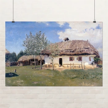 Постер Украинская хата, Илья Репин, Ilya Repin, интерьерный декор, A1 60×90 см (id6760)