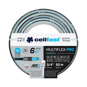 Шланг для полива Cellfast MULTIFLEX TSV 3/4" 50м – прочный, износостойкий, легкий и гибкий для ежедневного полива.