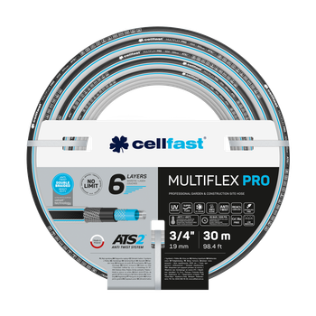 Шланг для полива Cellfast MULTIFLEX TSV 3/4" 30м – прочный, износостойкий, легкий и гибкий для ежедневного полива.