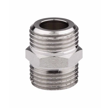 Ніпель латунний 1/2″ (зовнішня/зовнішня, нікель)