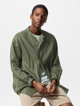 Cорочка Uniqlo розмір XL оливкова (57) (474536)