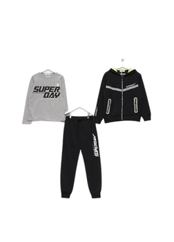 Костюм для мальчика Kids тройка тринитка на флисе 134 см черный
