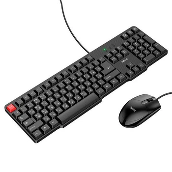 Комплект клавиатура и мышь Hoco GM16 черный USB оптический 1200 DPI полноразмерная мембранные (GM16)