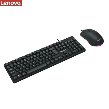Комплект клавиатура и мышь Lenovo KM101 черный USB оптический проводной полноразмерная (ENG/ РУС) (KM101)