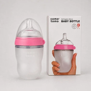 Бутылочка для кормления Comotomo Baby Bottle антиколиковая 250 мл розовая, 3–6 мес