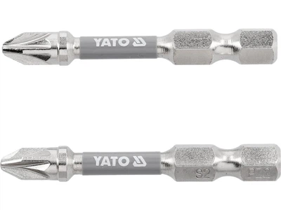 Биты YATO PZ2 x 50 мм HEX 1/4" никелированные 2 шт YT-78024