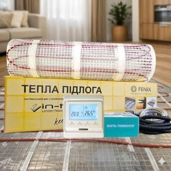 Тепла підлога комплект програмований терморегулятор + нагрівальний мат in-therm ECO 4,8 м2 (760 Вт)