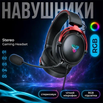 Проводные игровые наушники с микрофоном и RGB подсветкой FANTECH HG31 Cruze 7.1 Black