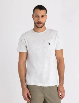 Чоловіча футболка U.S. POLO Assn, XL Молочний (З карманом)