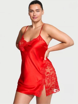 Жіночий сатиновий пеньюар Victoria's Secret Dream Angels Dare to Dream Lace & Satin XS Червоний (27171204)