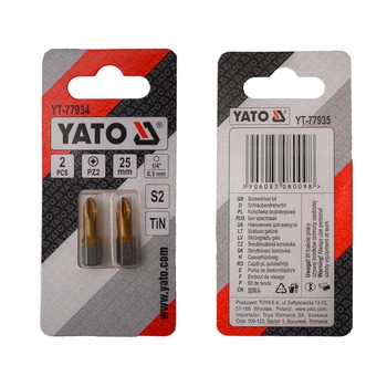Биты YATO PZ2 x 25 мм HEX 1/4" титановые 2 шт YT-77934