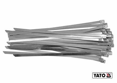 Хомут зажимной YATO: 8 х 400 мм из нержавеющей стали, пак. 50 шт [50] (YT-70584)