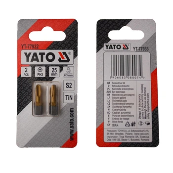 Биты YATO PH3 x 25 мм HEX 1/4" титановые 2 шт YT-77932