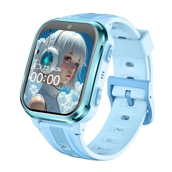 Дитячий годинник-телефон Lemfo D58 з GPS, SIM, Відеозвʼязок, Play market Blue